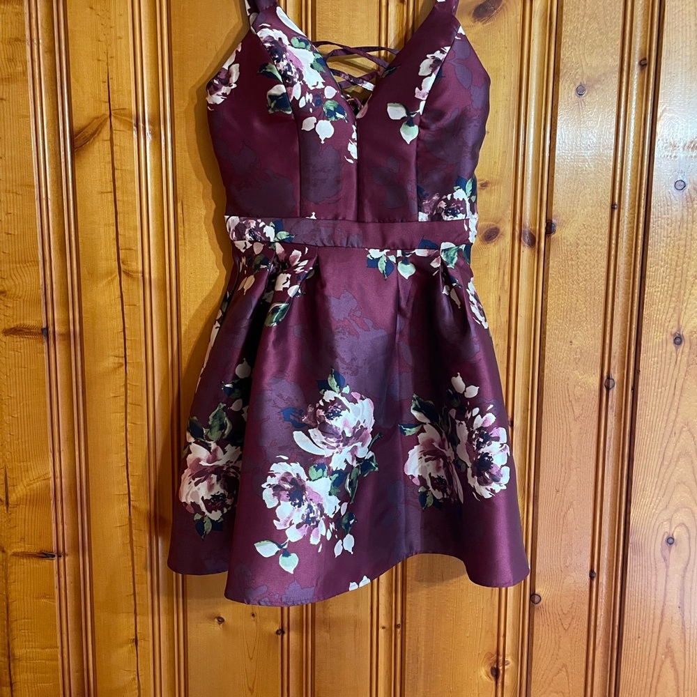 Juniors crystal doll purple dress with flowers